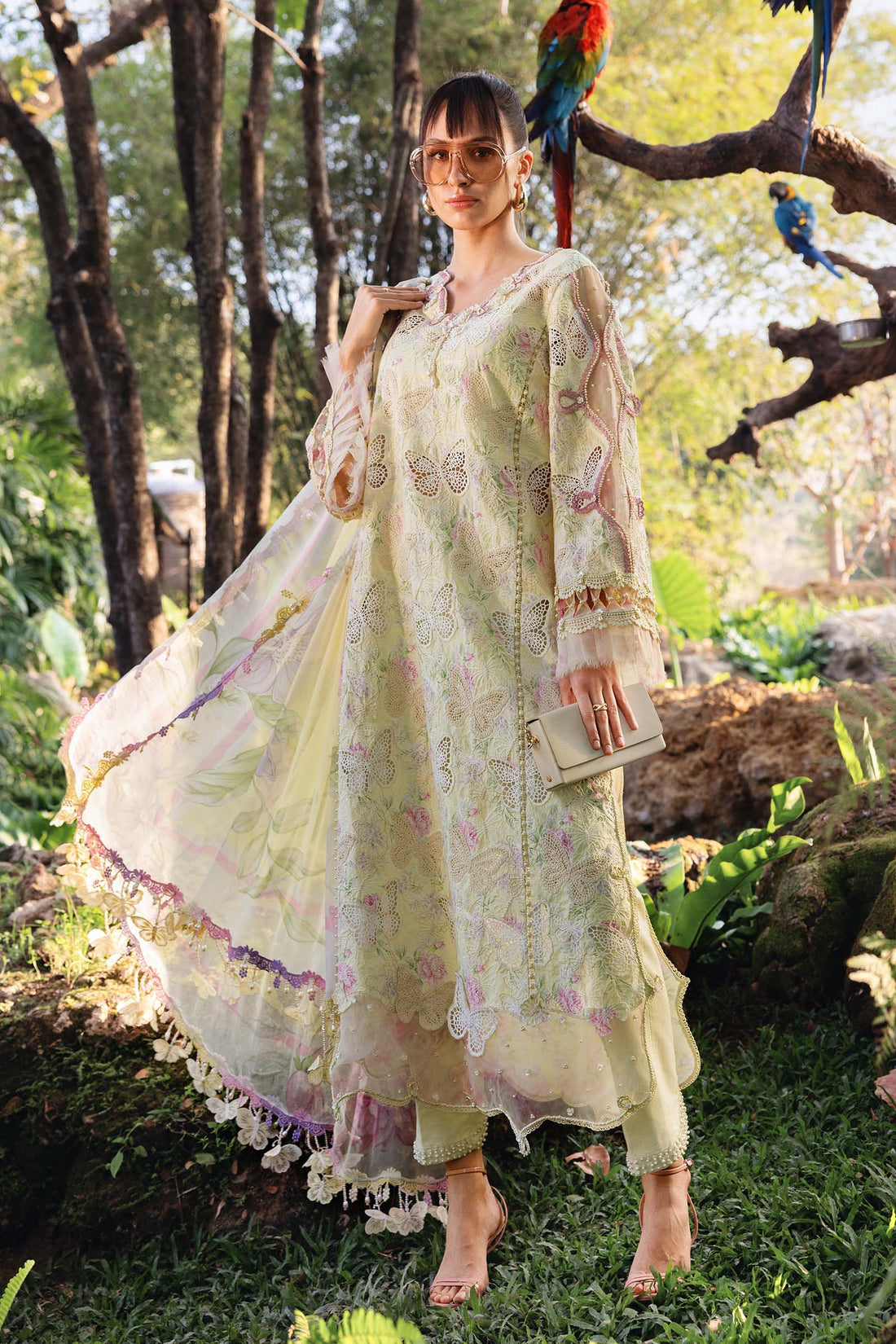 Luxury Lawn Butterfly Stitched Suit 3 piece - 2025 - LE-02