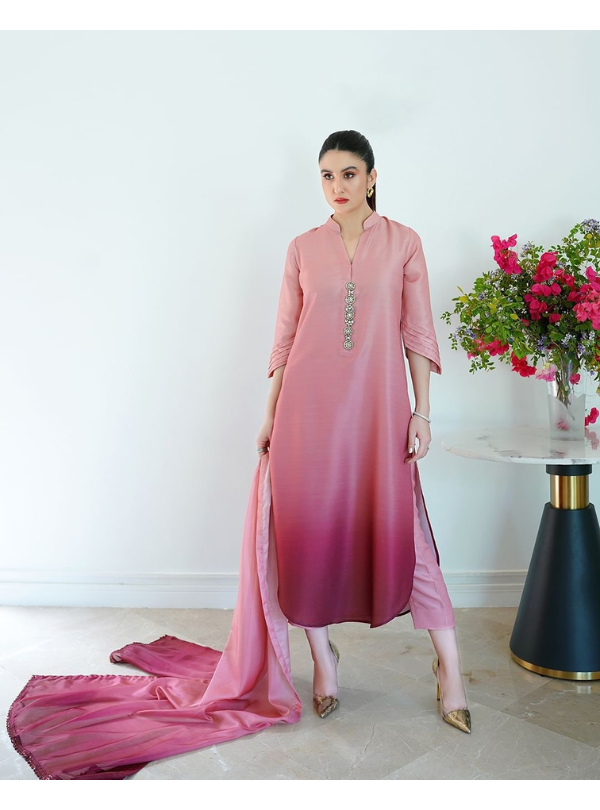 DIGITAL PRINTED SHAMOZ SILK 3 PIECE SUIT