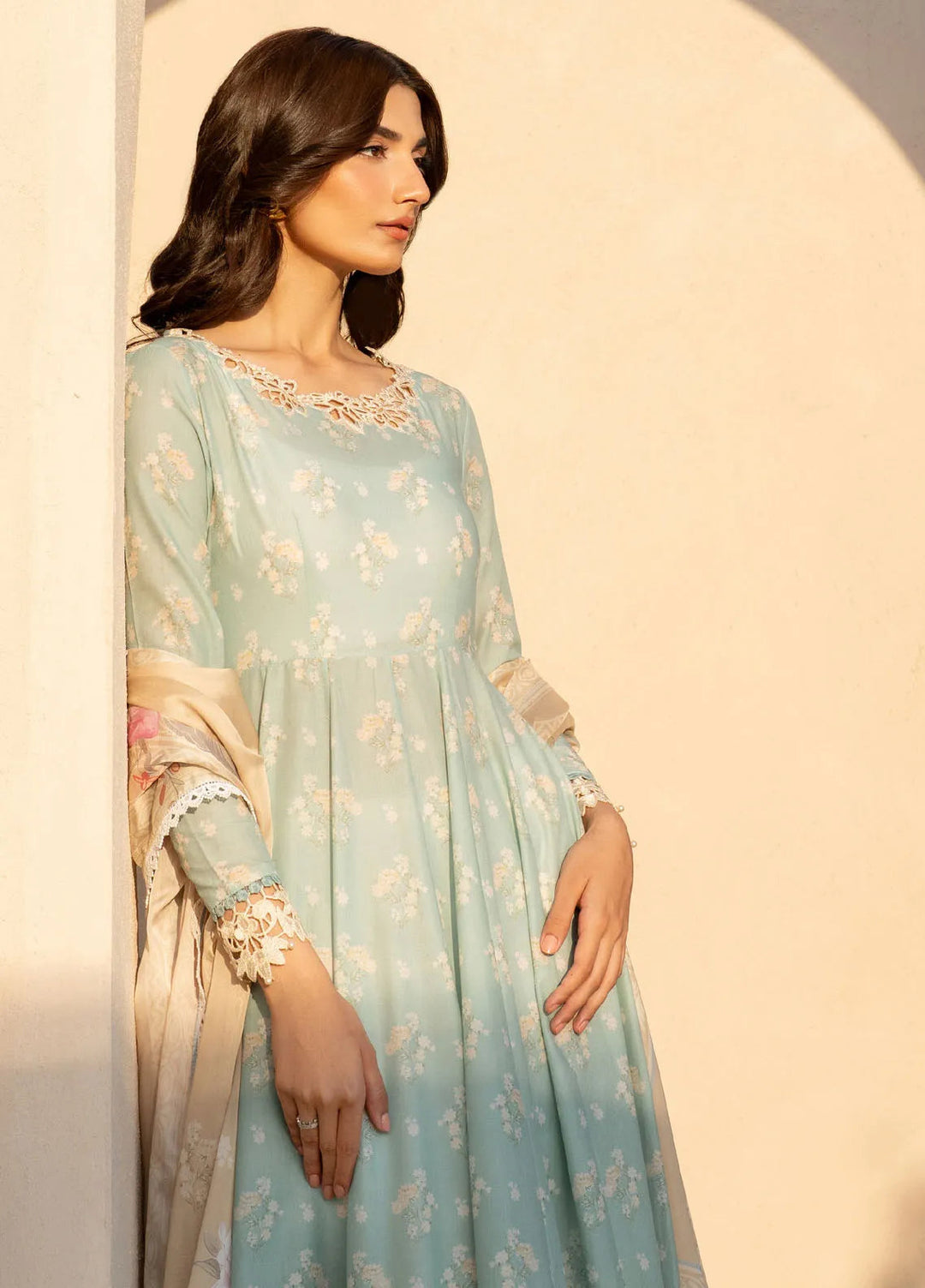 Luxury Lawn Premium Stitched Suit 3 Piece Dress - LEC-10