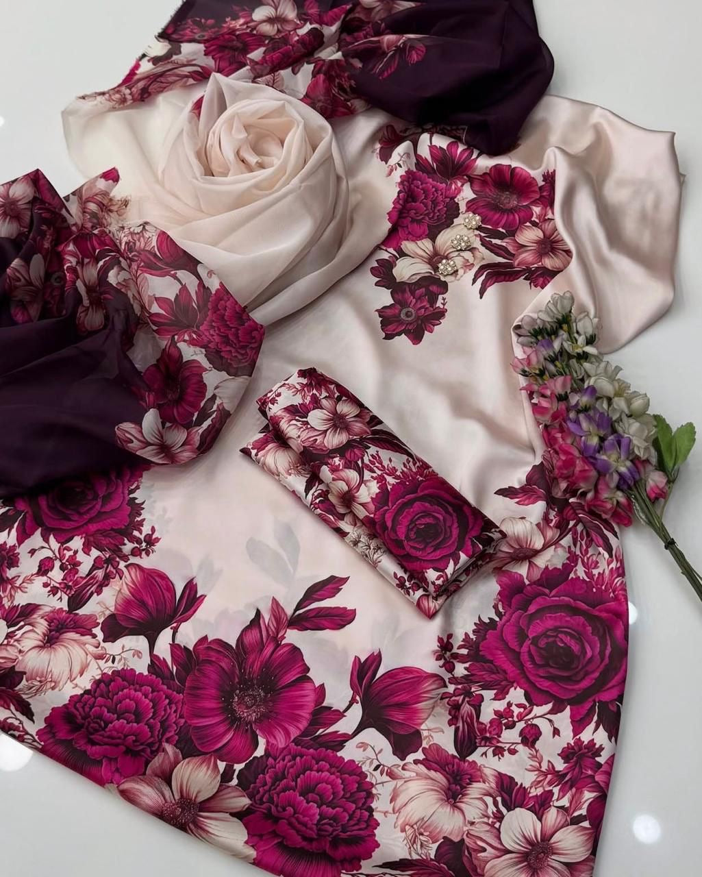 DIGITAL PRINTED SHAMOZ SILK 3 PIECE SUIT