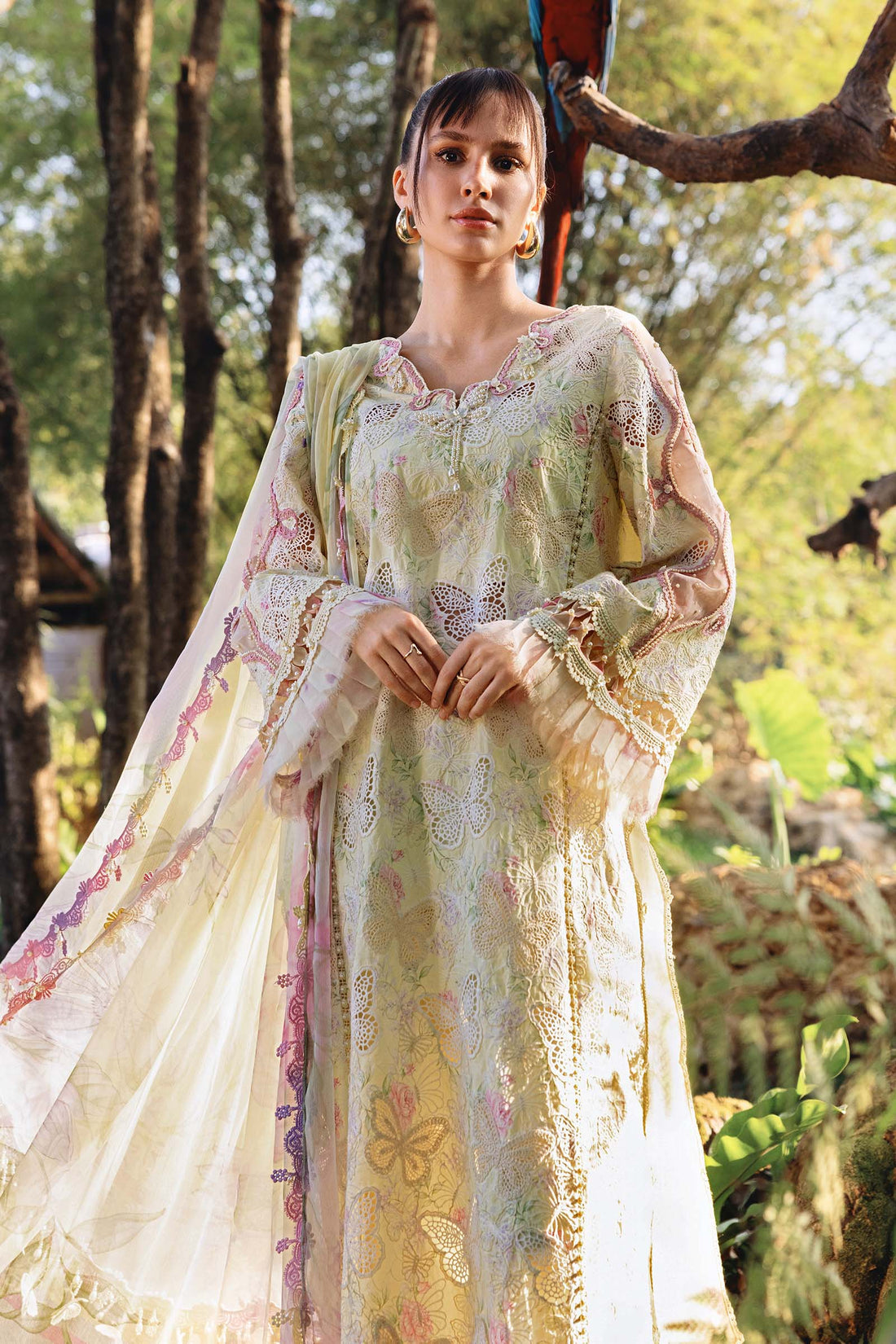 Luxury Lawn Butterfly Stitched Suit 3 piece - 2025 - LE-02
