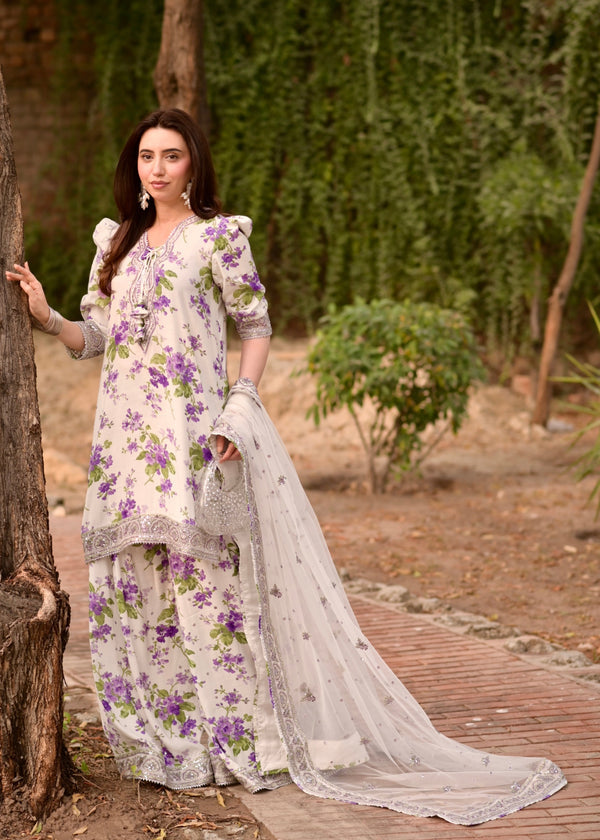 Luxury Lawn Premium Stitched Suit 3 Piece - LEC-02