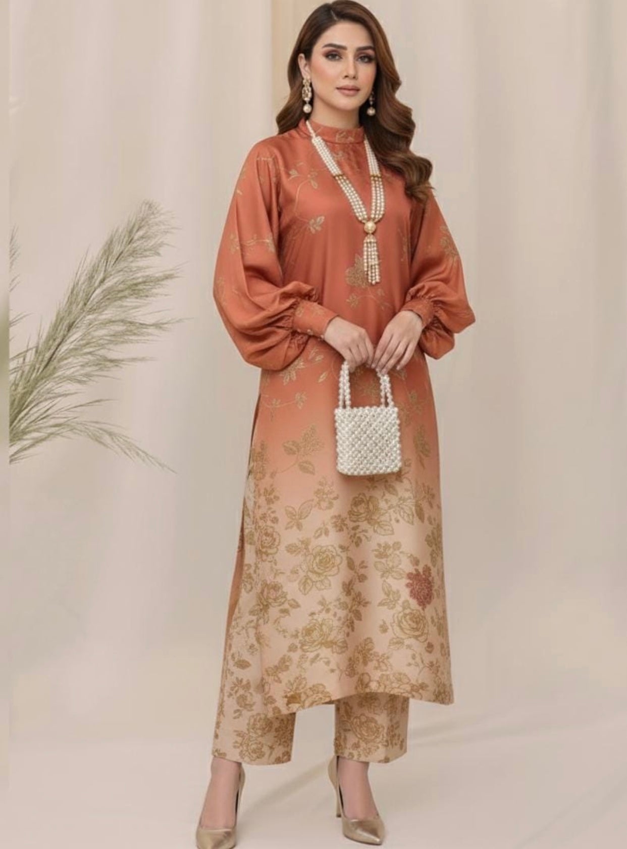 DIGITAL PRINTED SHAMOZ SILK 3 PIECE SUIT