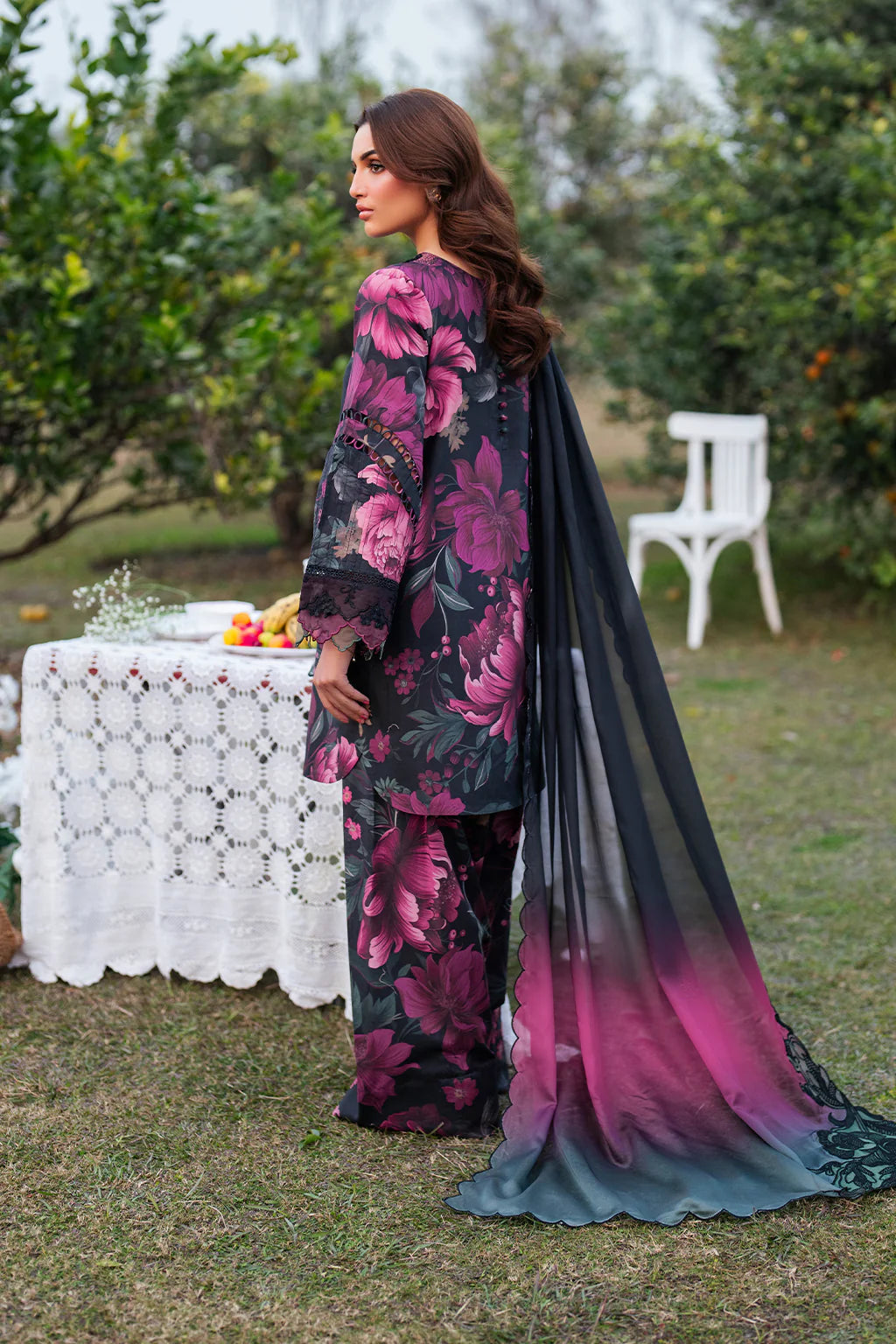 Luxury Lawn Stitched Suit 3 piece - 2025 - LE-16